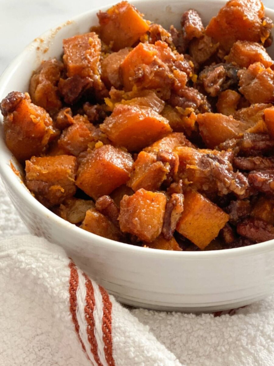 Maple Roasted Butternut Squash With Pecans